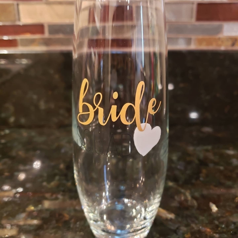 Lovely "bride squad" glass